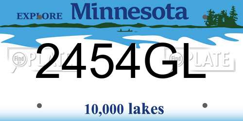 2454GL Minnesota License Plate