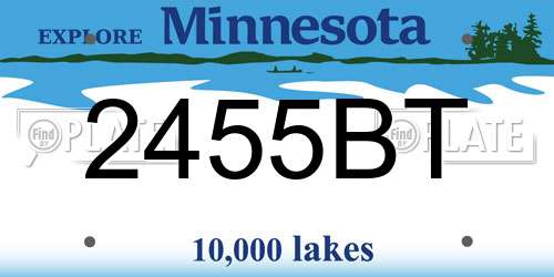 2455BT Minnesota License Plate
