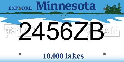 2456ZB Minnesota License Plate