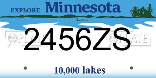 2456ZS Minnesota License Plate