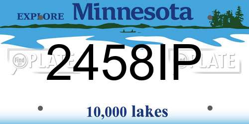 2458IP Minnesota License Plate