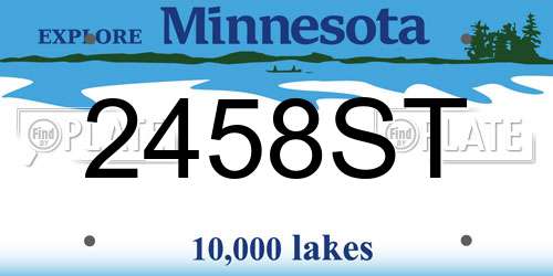 2458ST Minnesota License Plate