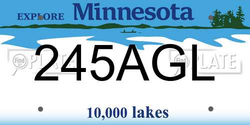 245AGL Minnesota License Plate