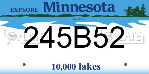 245B52 Minnesota License Plate