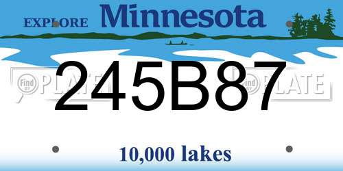 245B87 Minnesota License Plate