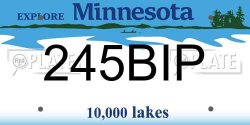 245BIP Minnesota License Plate