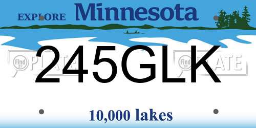 245GLK Minnesota License Plate