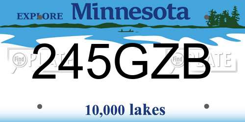 245GZB Minnesota License Plate