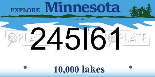 245I61 Minnesota License Plate