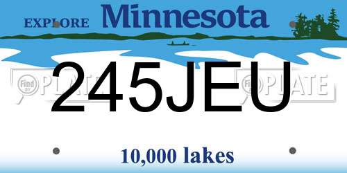 245JEU Minnesota License Plate