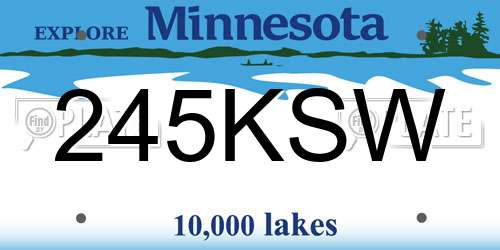 245KSW Minnesota License Plate