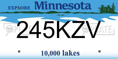 245KZV Minnesota License Plate