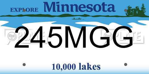 245MGG Minnesota License Plate