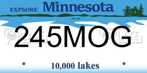 245MOG Minnesota License Plate