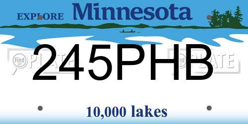 245PHB Minnesota License Plate