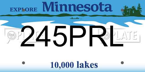 245PRL Minnesota License Plate