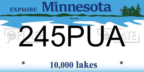 245PUA Minnesota License Plate