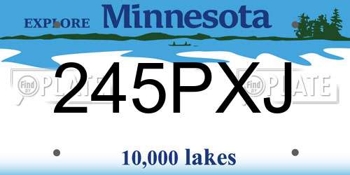 245PXJ Minnesota License Plate