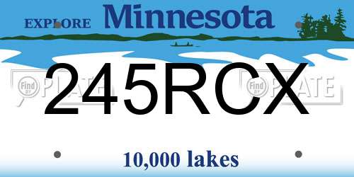 245RCX Minnesota License Plate