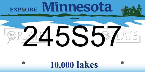 245S57 Minnesota License Plate