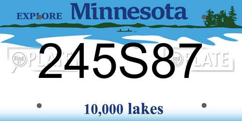 245S87 Minnesota License Plate