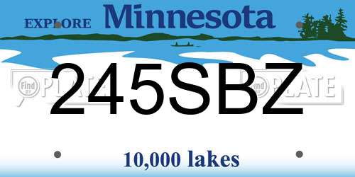 245SBZ Minnesota License Plate