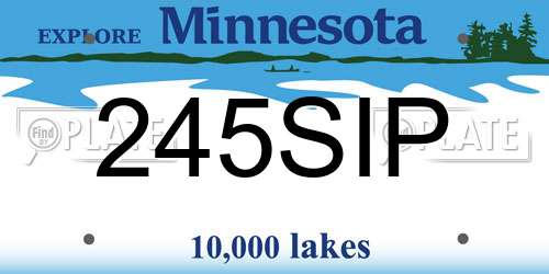 245SIP Minnesota License Plate