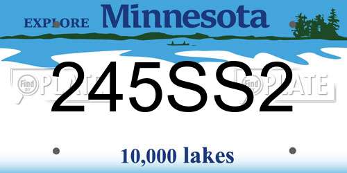 245SS2 Minnesota License Plate