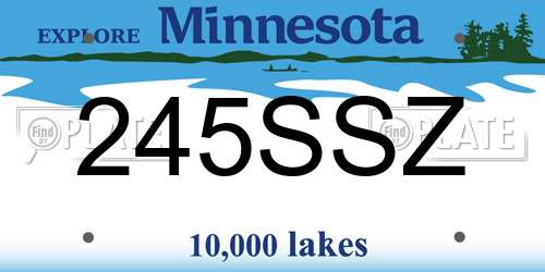 245SSZ Minnesota License Plate