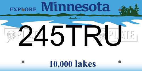 245TRU Minnesota License Plate