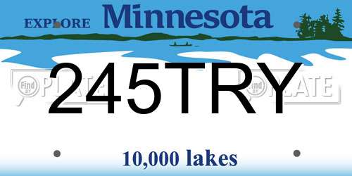 245TRY Minnesota License Plate