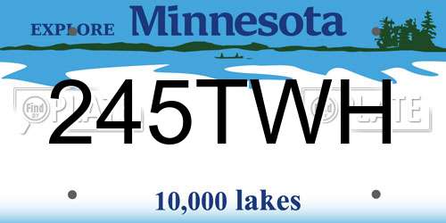 245TWH Minnesota License Plate