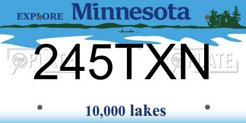 245TXN Minnesota License Plate