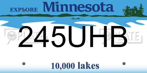245UHB Minnesota License Plate