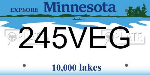 245VEG Minnesota License Plate