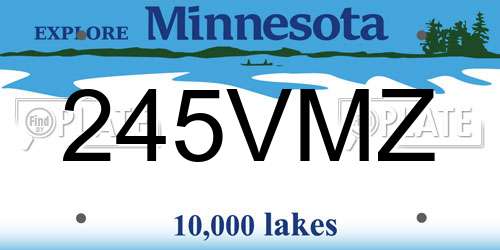 245VMZ Minnesota License Plate