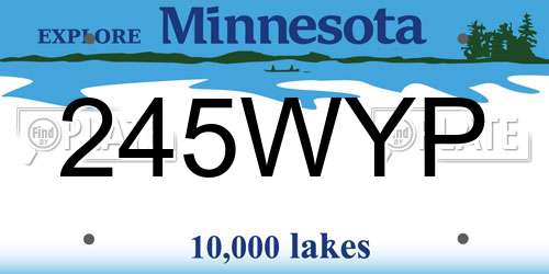 245WYP Minnesota License Plate
