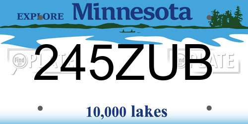 245ZUB Minnesota License Plate