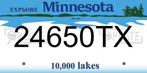 24650TX Minnesota License Plate