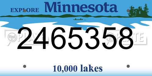 2465358 Minnesota License Plate