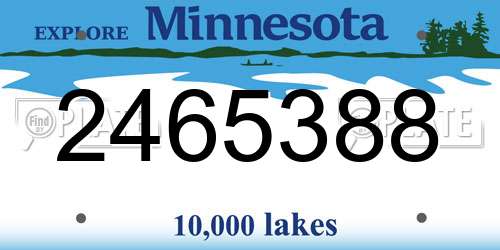 2465388 Minnesota License Plate