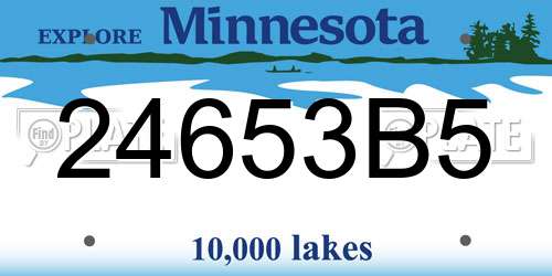 24653B5 Minnesota License Plate