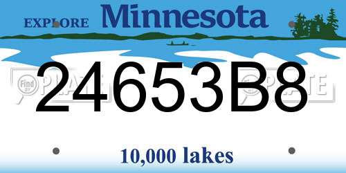 24653B8 Minnesota License Plate