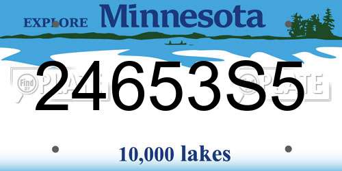 24653S5 Minnesota License Plate