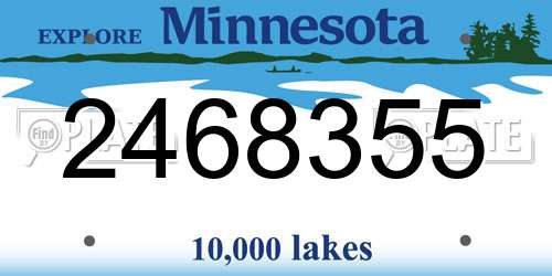 2468355 Minnesota License Plate