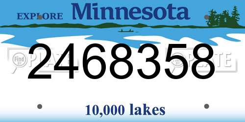 2468358 Minnesota License Plate