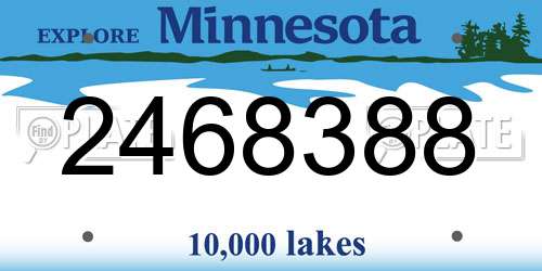 2468388 Minnesota License Plate