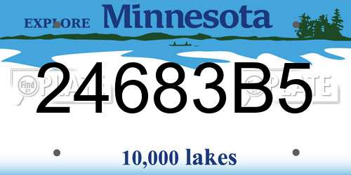 24683B5 Minnesota License Plate