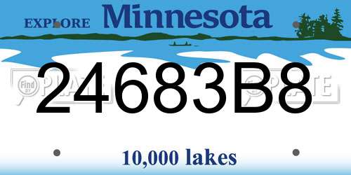 24683B8 Minnesota License Plate