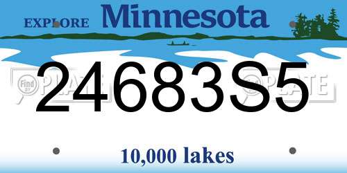 24683S5 Minnesota License Plate